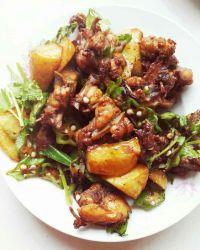 土豆秋葵炒鸡架的做法步骤9